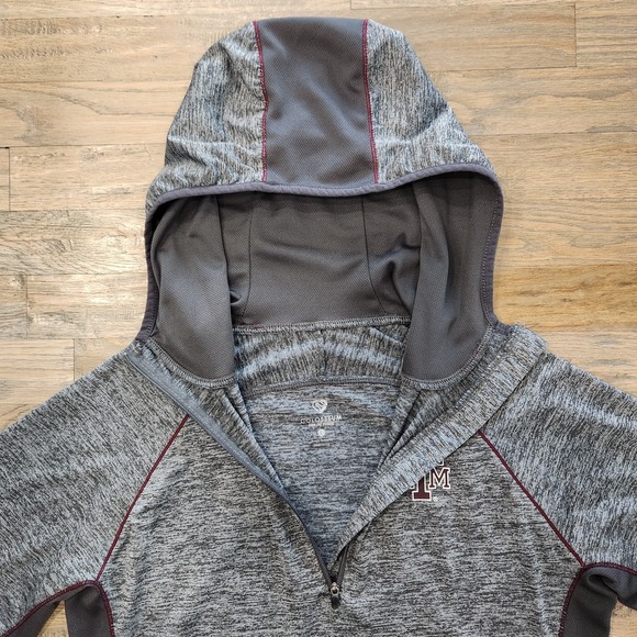 Colosseum Texas A&M Aggies Womens Large Gray Hood Half‎ Zip Pullover Long Sleeve - Picture 6 of 13